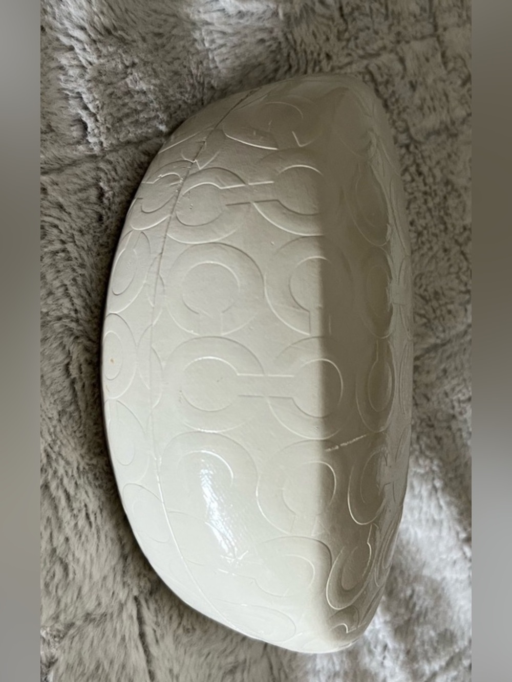 White Embossed  Coach Hard Sunglasses Case